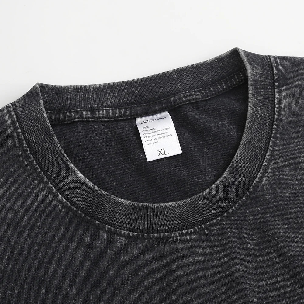 Washed Vintage Graphic Print T-Shirt – Unisex Oversized Hip-Hop Streetwear Tee - Image 3