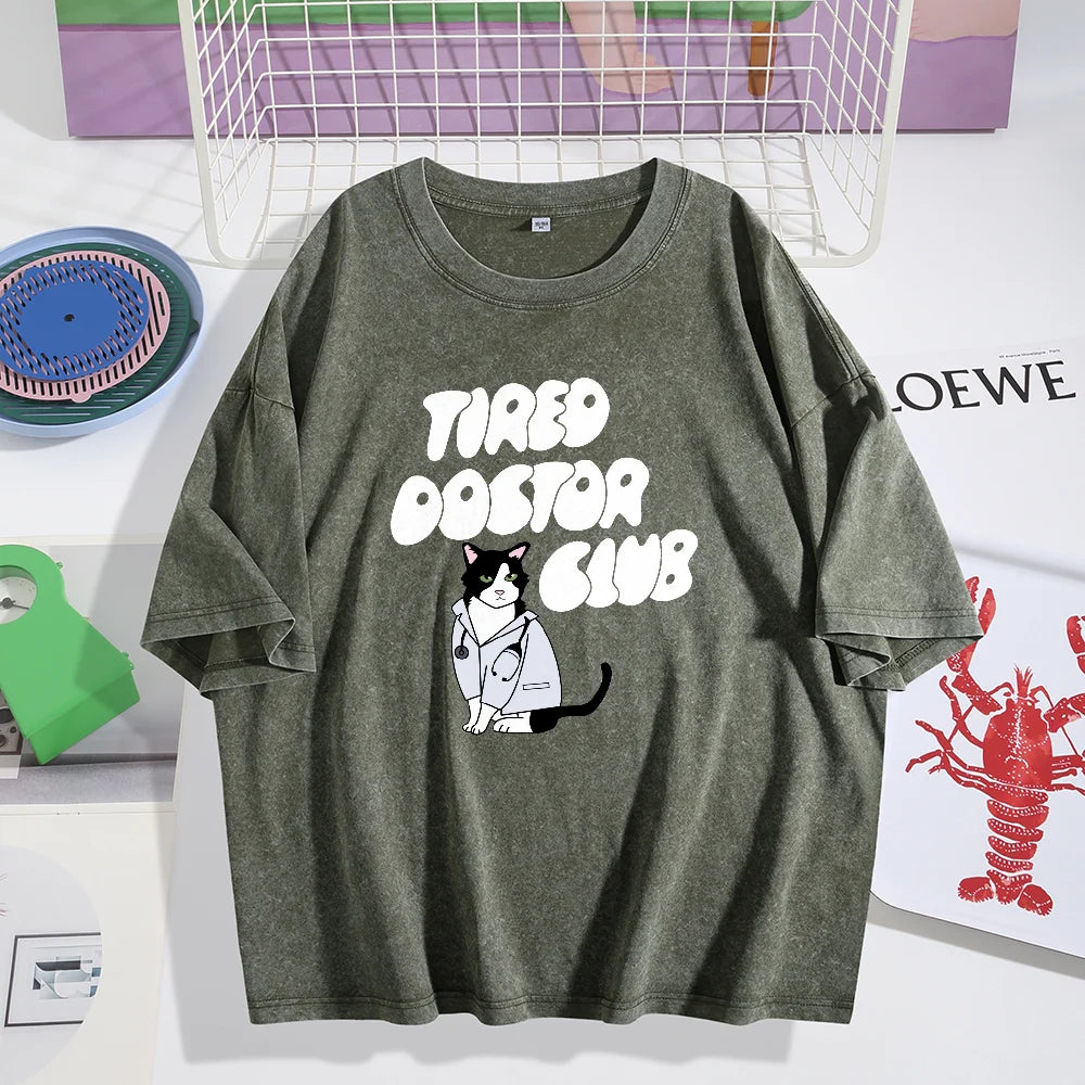 Washed Vintage Graphic Print T-Shirt – Unisex Oversized Hip-Hop Streetwear Tee - Image 11