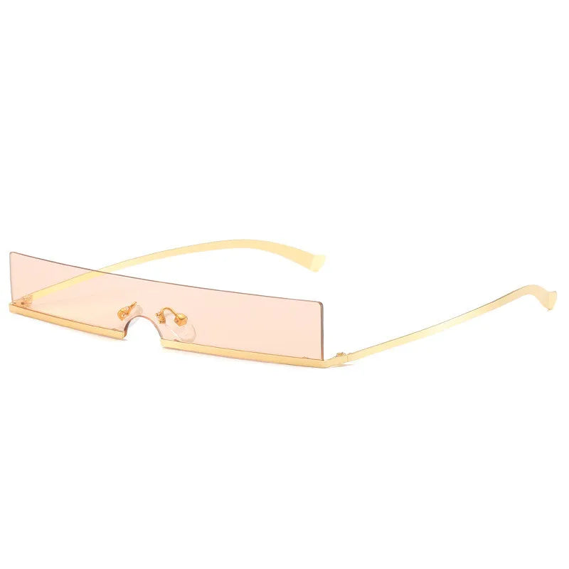 Small Rectangle Rimless Sunglasses Women Luxury Brand Gradient One Piece Red Square Sun Glasses Men Hip Hop Light Shades UV400 - Image 10