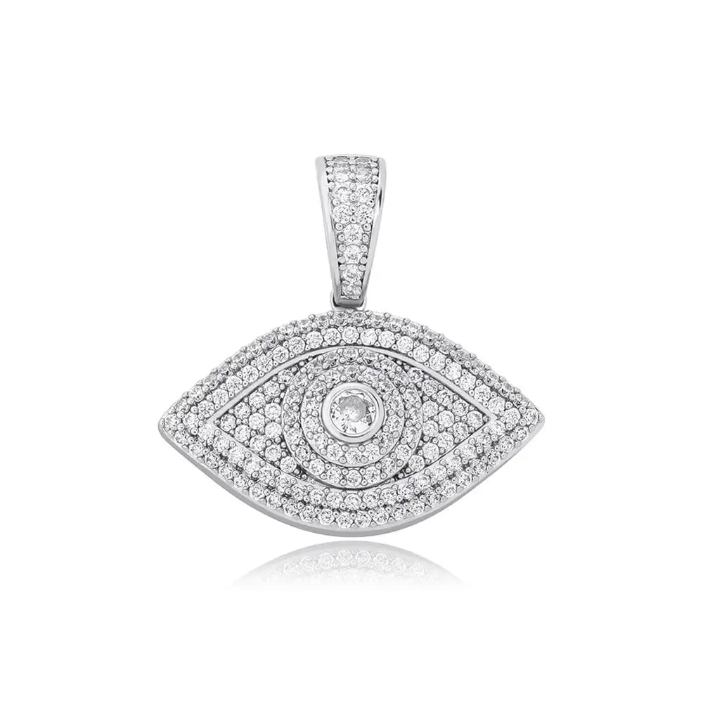 TOPGRILLZ Evil Eye Pendant Necklace – Iced Out Cubic Zirconia Hip Hop Fashion Jewelry for Men & Women - Image 9