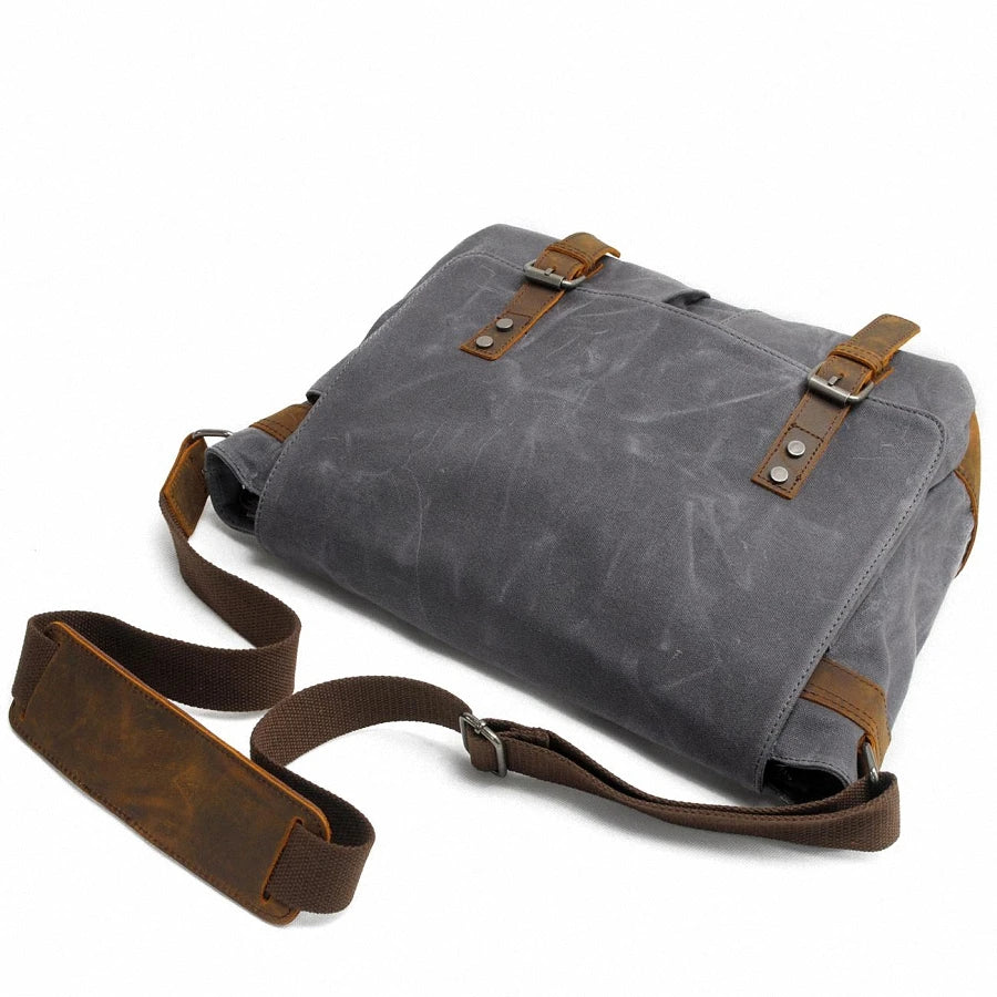 New Fashion Waxed Canvas Men's Crossbody Bag – Vintage Messenger Sling for Casual & Daily Use - Image 4