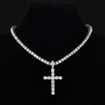 Iced-Out Cross Pendant Necklace
