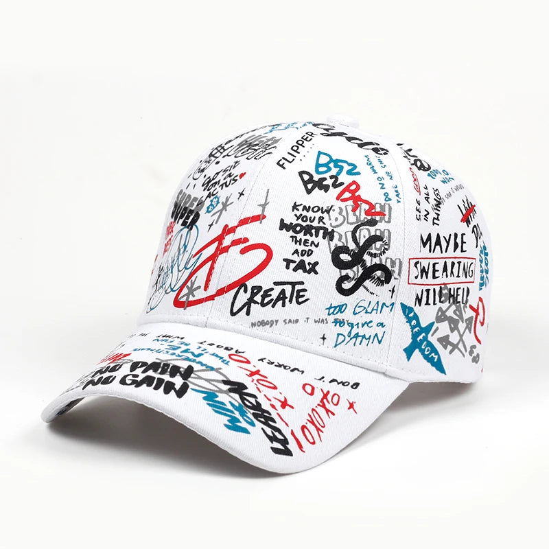 Fashion Graffiti Letter Baseball Cap – Unisex Cotton Snapback Hip Hop Hat for Spring - Image 7