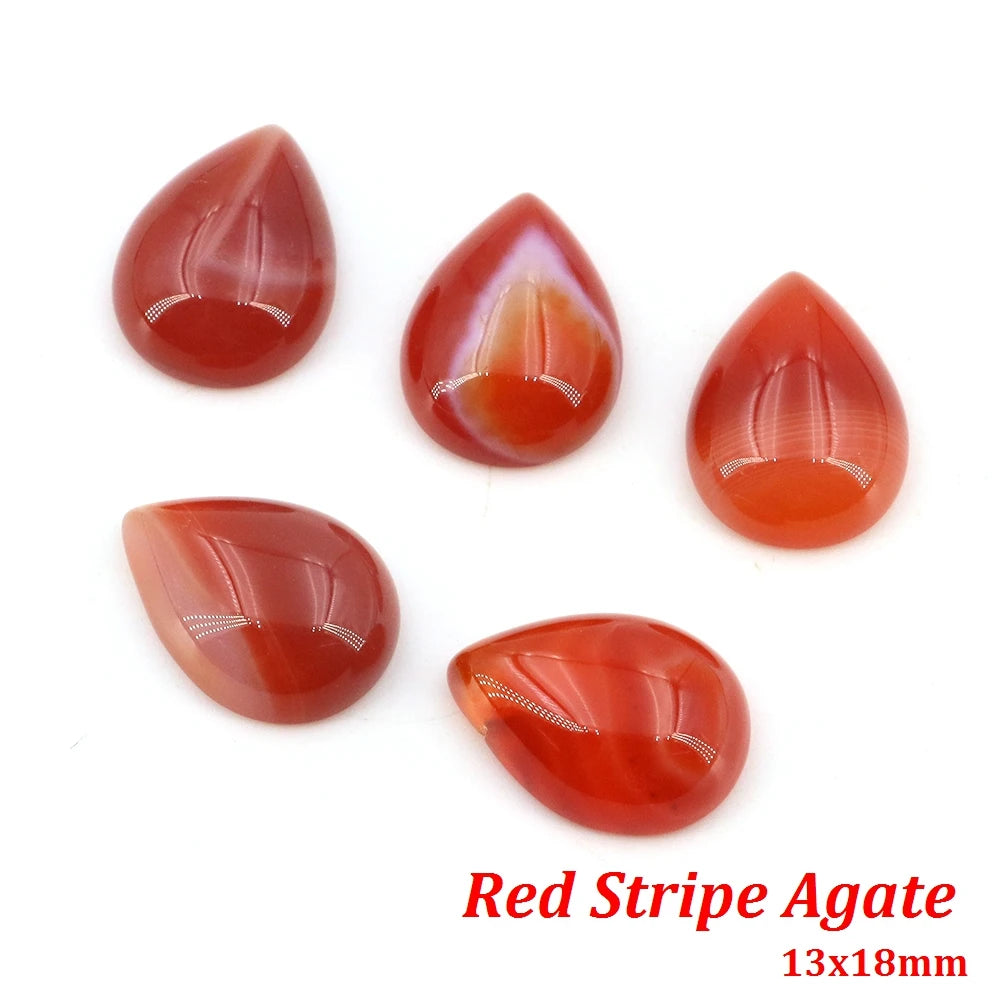 13x18mm Water Drop Flat Back Beads – Natural Stone Crystal Cabochons for DIY Jewelry - Image 10