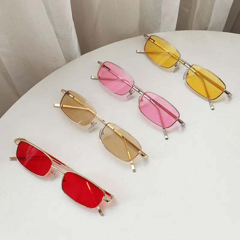Fashion Small Rectangle Sunglasses – Vintage Metal Frame Eyewear for Men & Women - Image 3