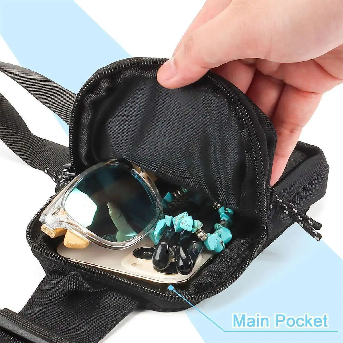 Men's Oxford Chest Crossbody Bag – Casual Travel Shoulder Phone Pouch - Image 3