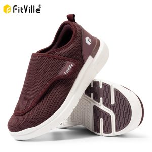 FitVille Extra Wide Women’s Diabetic Walking Shoes – Adjustable Orthopedic Shoes for Elderly & Swollen Feet