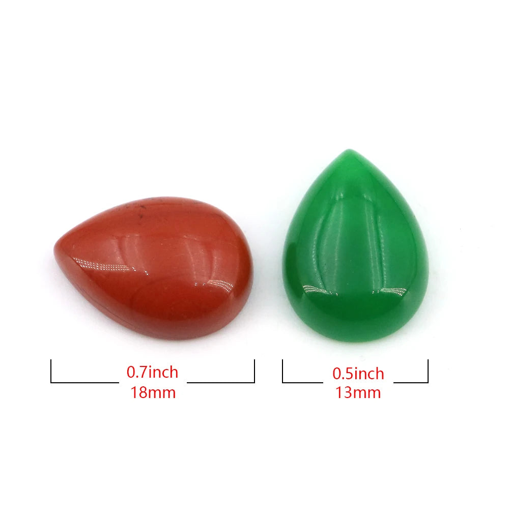 13x18mm Water Drop Flat Back Beads – Natural Stone Crystal Cabochons for DIY Jewelry - Image 2