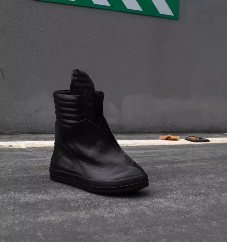 Original Design Big Fly Wing Punk Boots – Custom High-Top Genuine Leather Hip Hop Street Rock Boots - Image 2