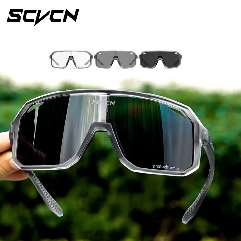 SCVCN Photochromic Cycling Sunglasses – Unisex UV400 MTB & Road Bike Sports Eyewear