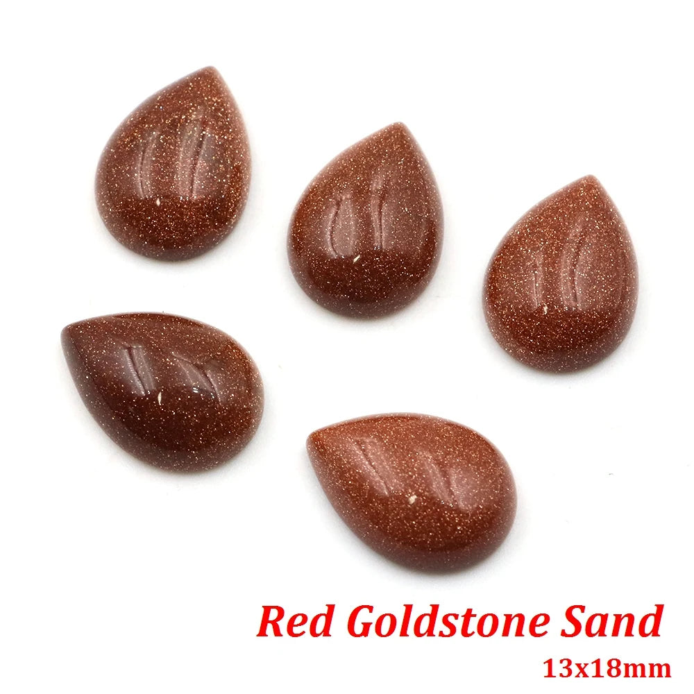 13x18mm Water Drop Flat Back Beads – Natural Stone Crystal Cabochons for DIY Jewelry - Image 14