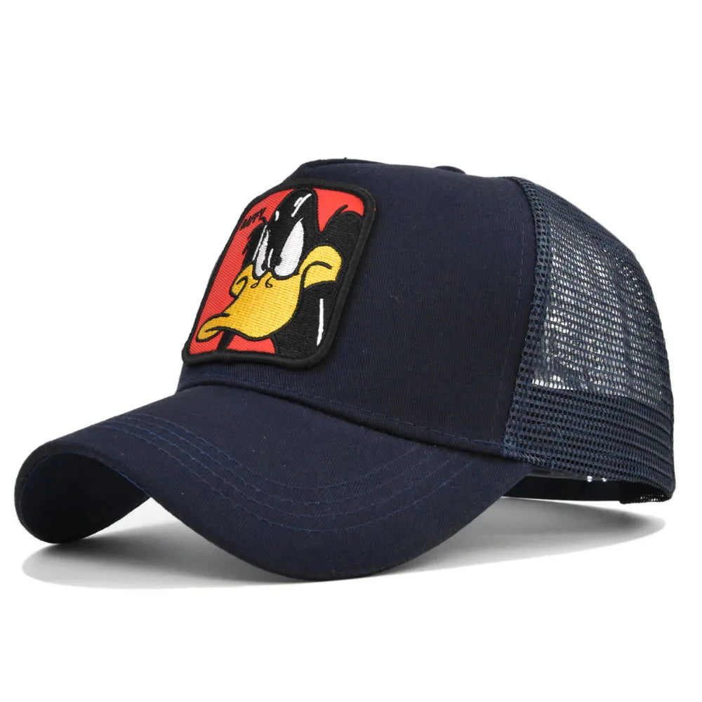 Anime Cartoon Baseball Cap – Duck Embroidered Mesh Snapback Hat for Men & Women - Image 22