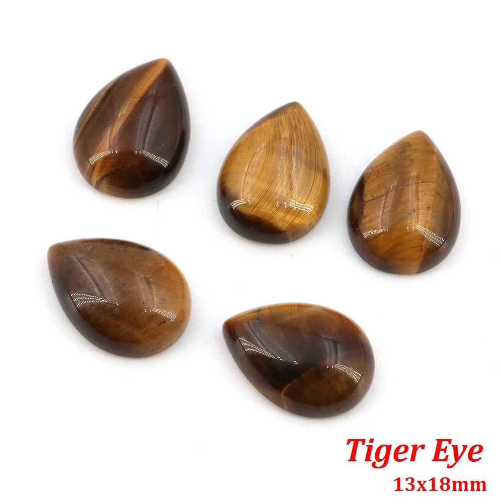 13x18mm Water Drop Flat Back Beads – Natural Stone Crystal Cabochons for DIY Jewelry - Image 42