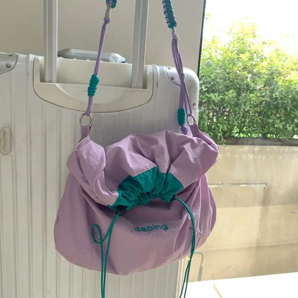 Casual Lightweight Contrast Crossbody Bag – Large Capacity Nylon Shoulder Bag for Girls - Image 7