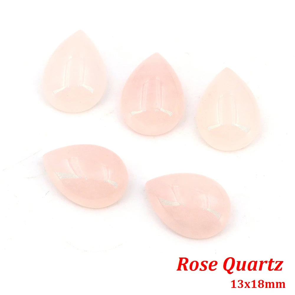 13x18mm Water Drop Flat Back Beads – Natural Stone Crystal Cabochons for DIY Jewelry - Image 8