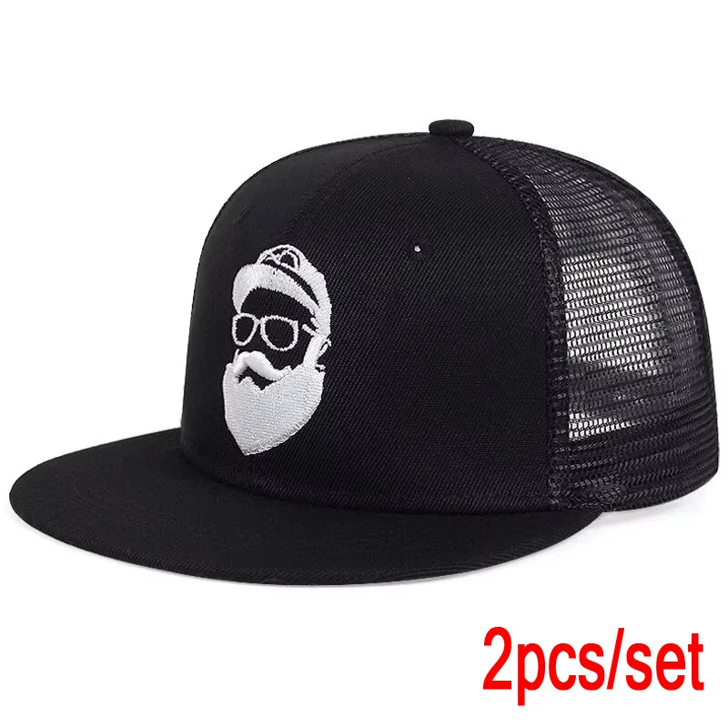 Unisex Uncle Beard Embroidered Hip-Hop Net Hat - Image 8