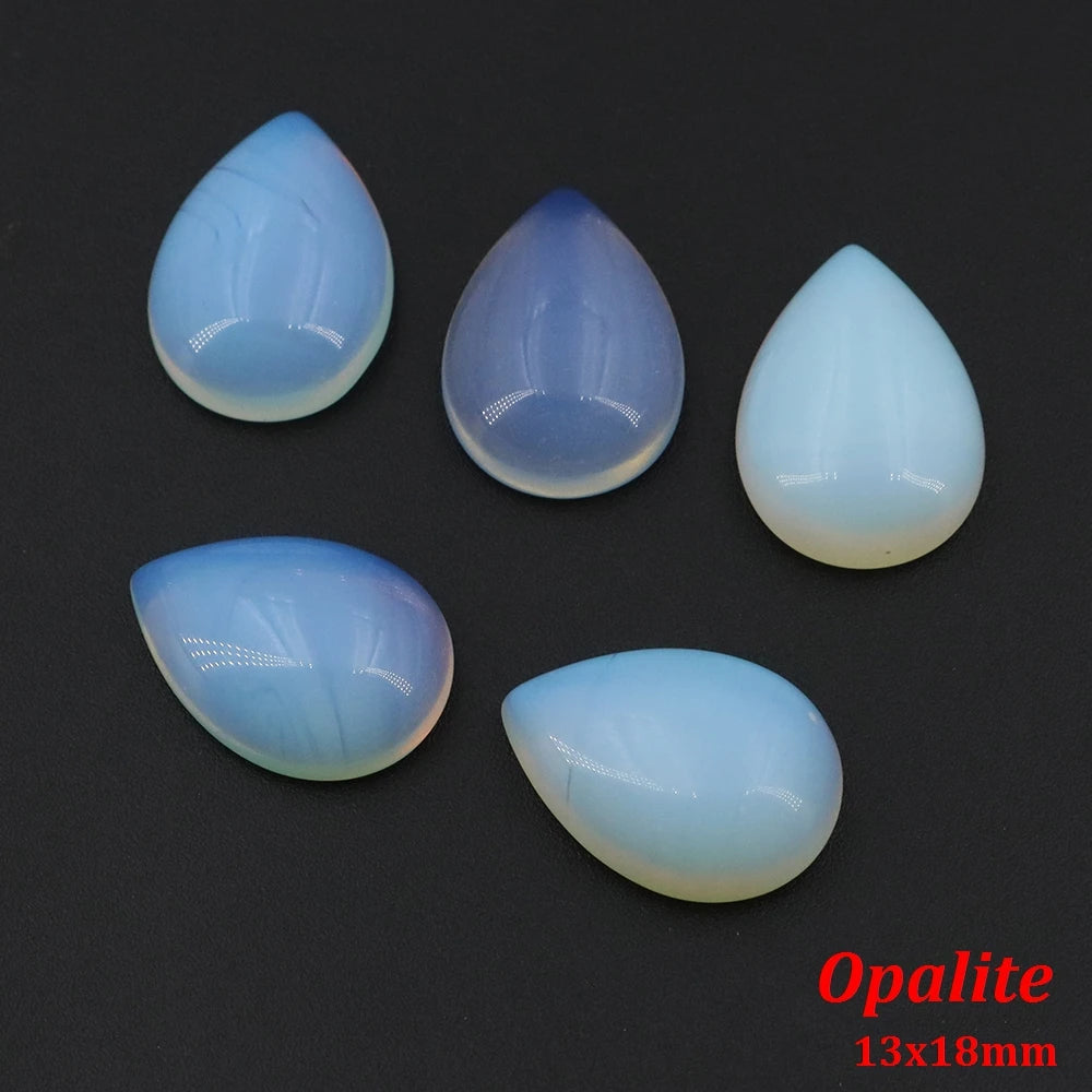 13x18mm Water Drop Flat Back Beads – Natural Stone Crystal Cabochons for DIY Jewelry - Image 30