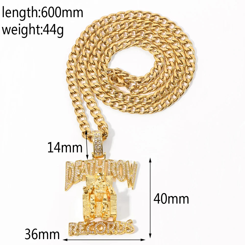 Hip Hop DEATHROW RECORDS Prisoner Necklace - Image 2