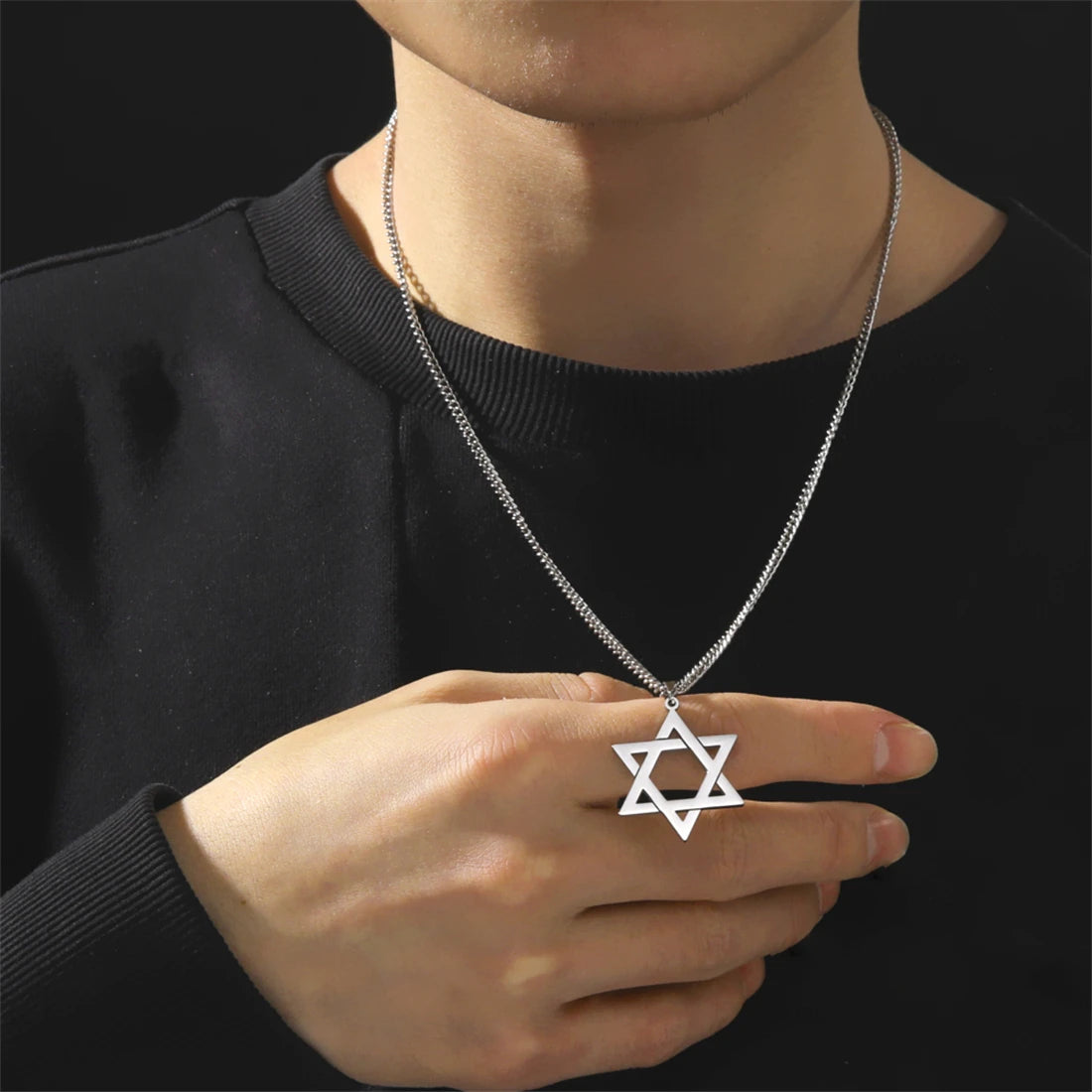 Star of David Pendant Necklace – Unisex Stainless Steel Jewish Symbol Jewelry - Image 4