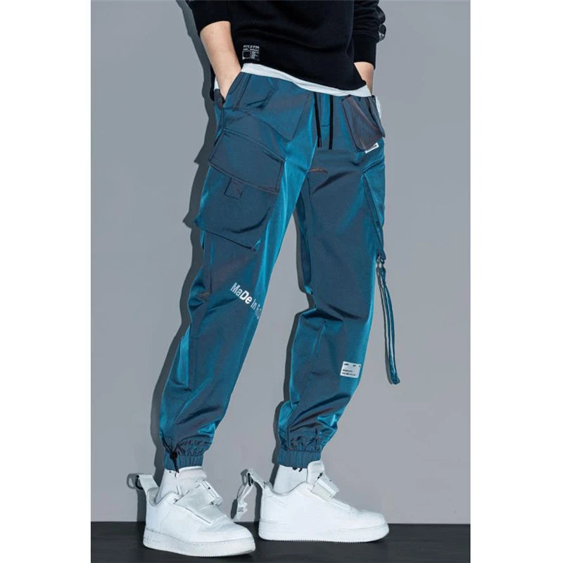 Thin Streetwear Ribbon Harem Cargo Pants – Slim Fit Joggers for Men & Women - Image 3