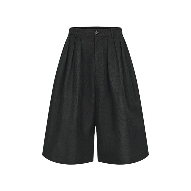 REDDACHiC Unisex Black Baggy Jorts Women Bloomers High Waist Pleated Front Plain Casual Extra-Wide Leg Short Pants Acubi Fashion - Image 7