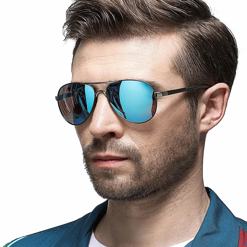 AOWEAR Men's Aviation Sunglasses – Polarized HD Pilot Mirror Shades for Driving - Image 4