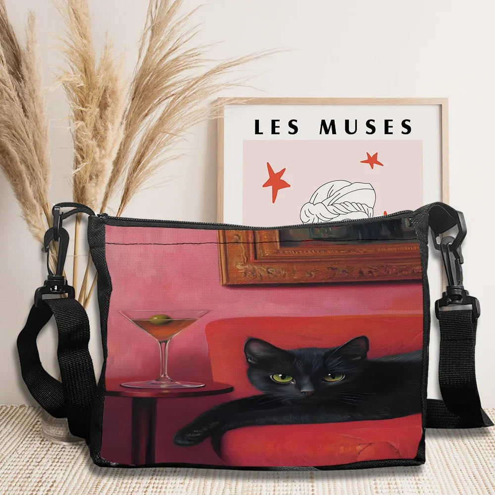 Van Gogh Cat Design Women’s Handbag – Artistic Crossbody Tote for Girls & Travel - Image 7