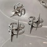 Y2K Hip Hop Silver Copper Stars Open Rings