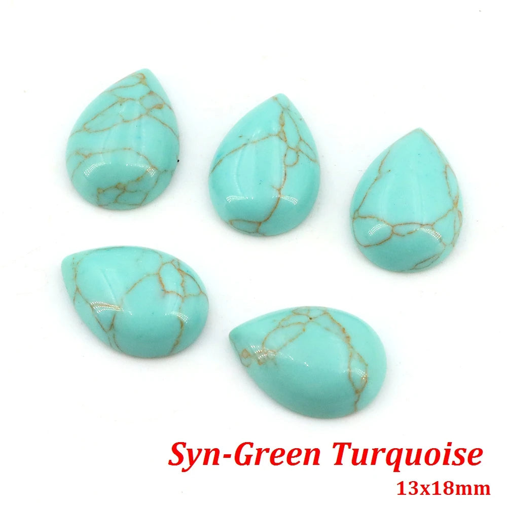 13x18mm Water Drop Flat Back Beads – Natural Stone Crystal Cabochons for DIY Jewelry - Image 43