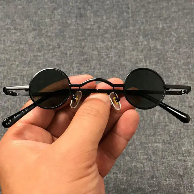New Punk Round Retro Sunglasses – Ultra Small Frame Hip Hop Style Shades for Men & Women - Image 8