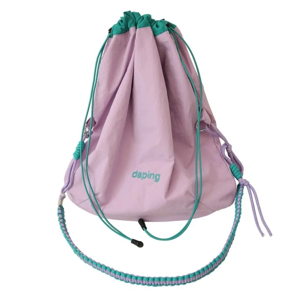 Casual Lightweight Contrast Crossbody Bag – Large Capacity Nylon Shoulder Bag for Girls - Image 2