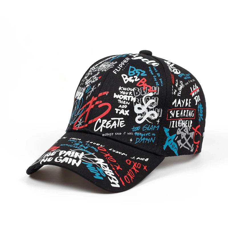 Fashion Graffiti Letter Baseball Cap – Unisex Cotton Snapback Hip Hop Hat for Spring - Image 8