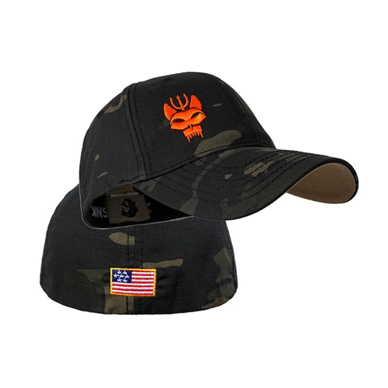 Tactical Camo Cotton Baseball Cap – Fashion Snapback Hat for Outdoor & Hip Hop Style - Image 2