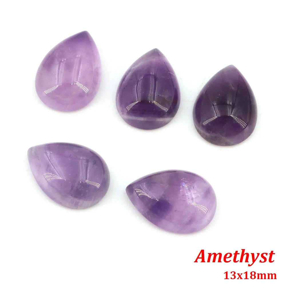 13x18mm Water Drop Flat Back Beads – Natural Stone Crystal Cabochons for DIY Jewelry - Image 25