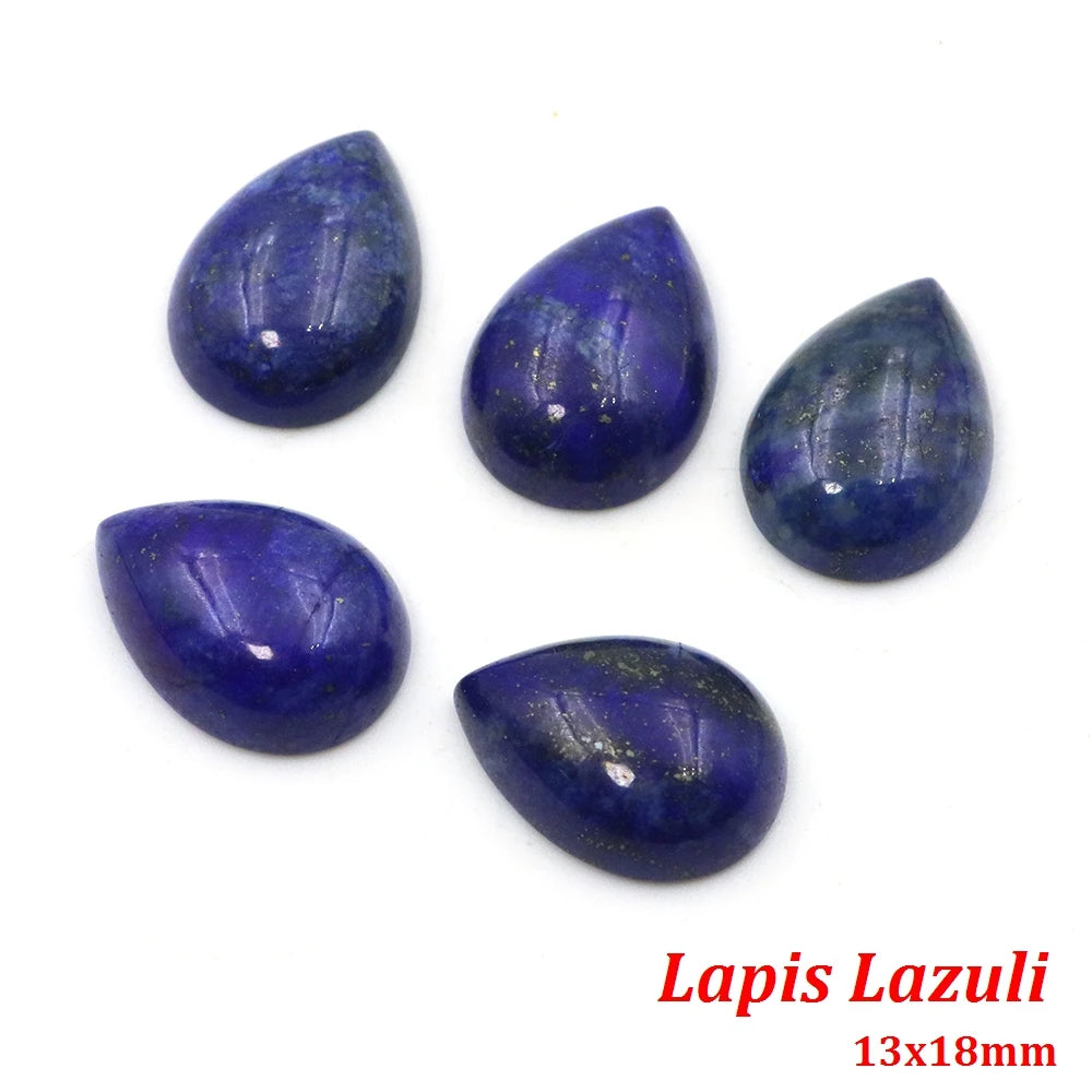 13x18mm Water Drop Flat Back Beads – Natural Stone Crystal Cabochons for DIY Jewelry - Image 40