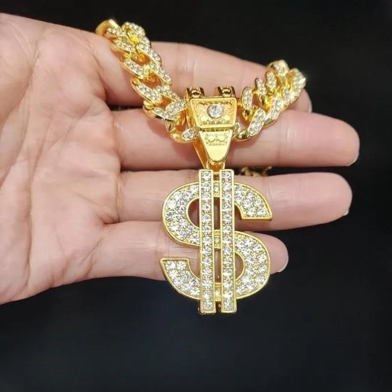 Men & Women Hip Hop Dollar Pendant Necklace - Image 5