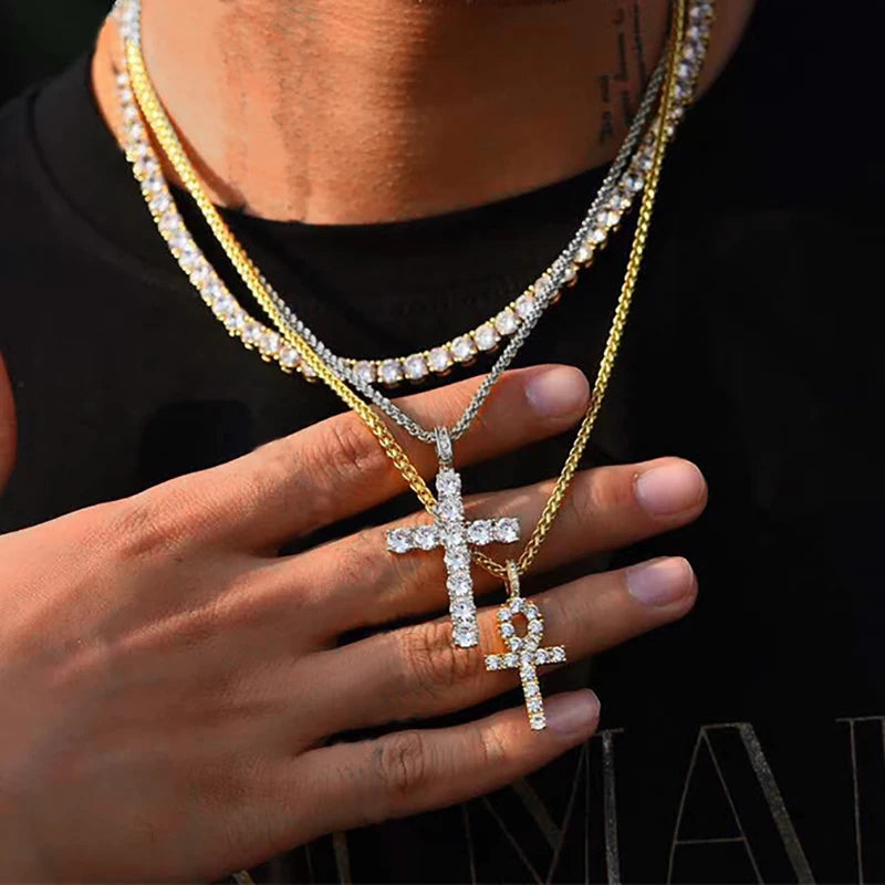 Hip Hop Cross Pendant Necklace - Image 2