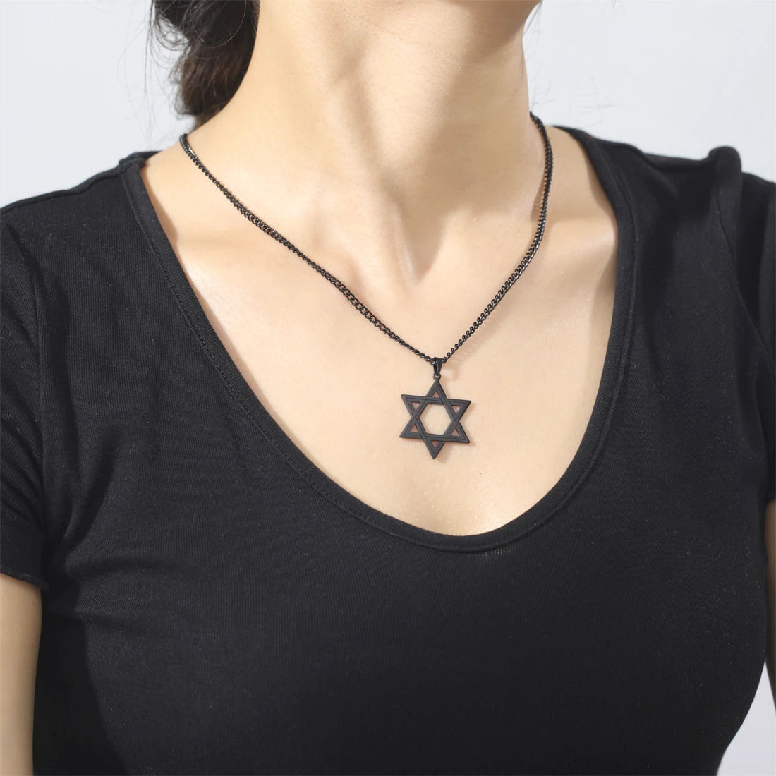 Star of David Pendant Necklace – Unisex Stainless Steel Jewish Symbol Jewelry - Image 5