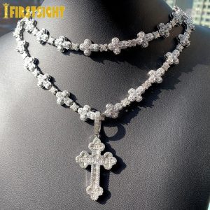 New Iced Out Cross Necklace for Men & Women