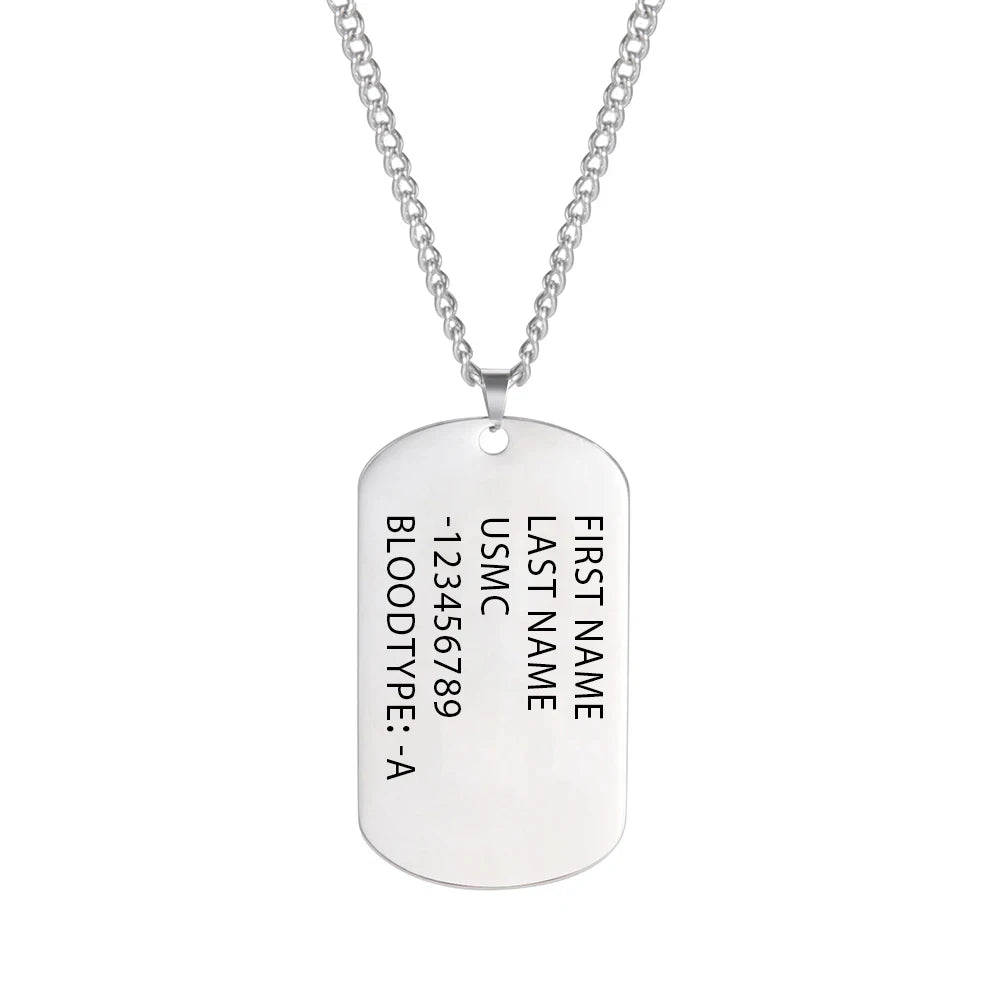 Personalized Military Dog Tag Necklace – Custom Stainless Steel Soldier Bar Chain for Men - Image 7