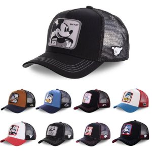 High-Quality Disney Style Cartoon Snapback – Unisex Cotton Mesh Baseball Cap for Men & Women