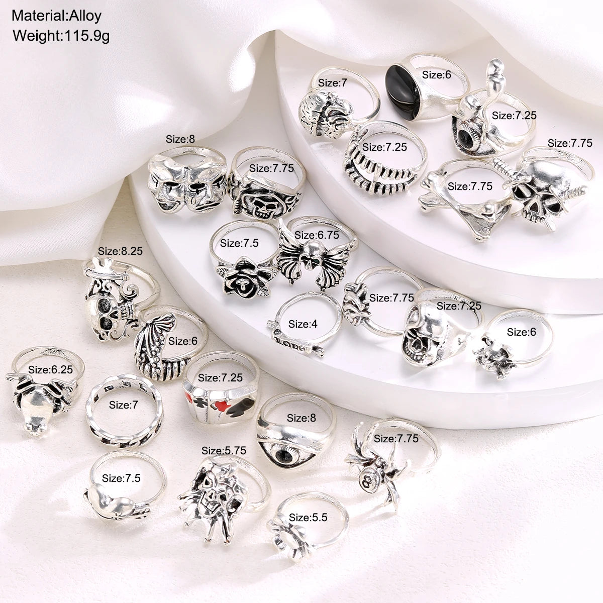 Gothic Skeleton Ring Set - Image 6