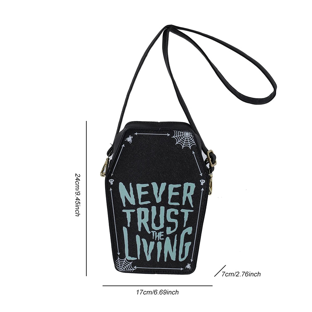 Gothic Coffin-Shaped Crossbody Bag – PU Leather Shoulder Purse for Women & Halloween Cosplay - Image 5