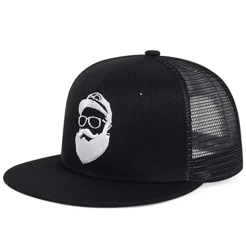 Unisex Uncle Beard Embroidered Hip-Hop Net Hat - Image 6