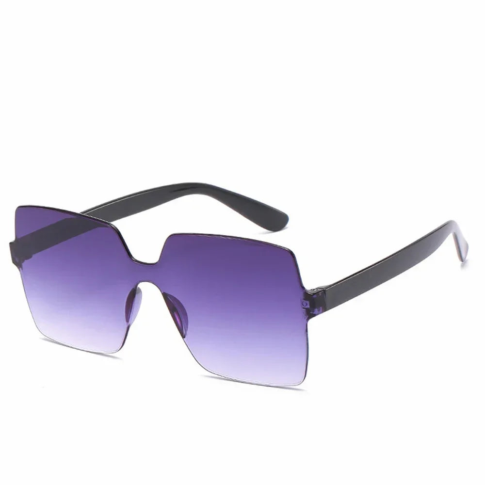 One-Piece Frameless Candy-Colored Sunglasses – Trendy UV400 Shades for Women - Image 16