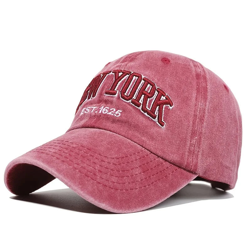 NEW YORK Embroidered Baseball Cap – Fashionable Washed Snapback Hat for Outdoor & Casual Wear - Image 9
