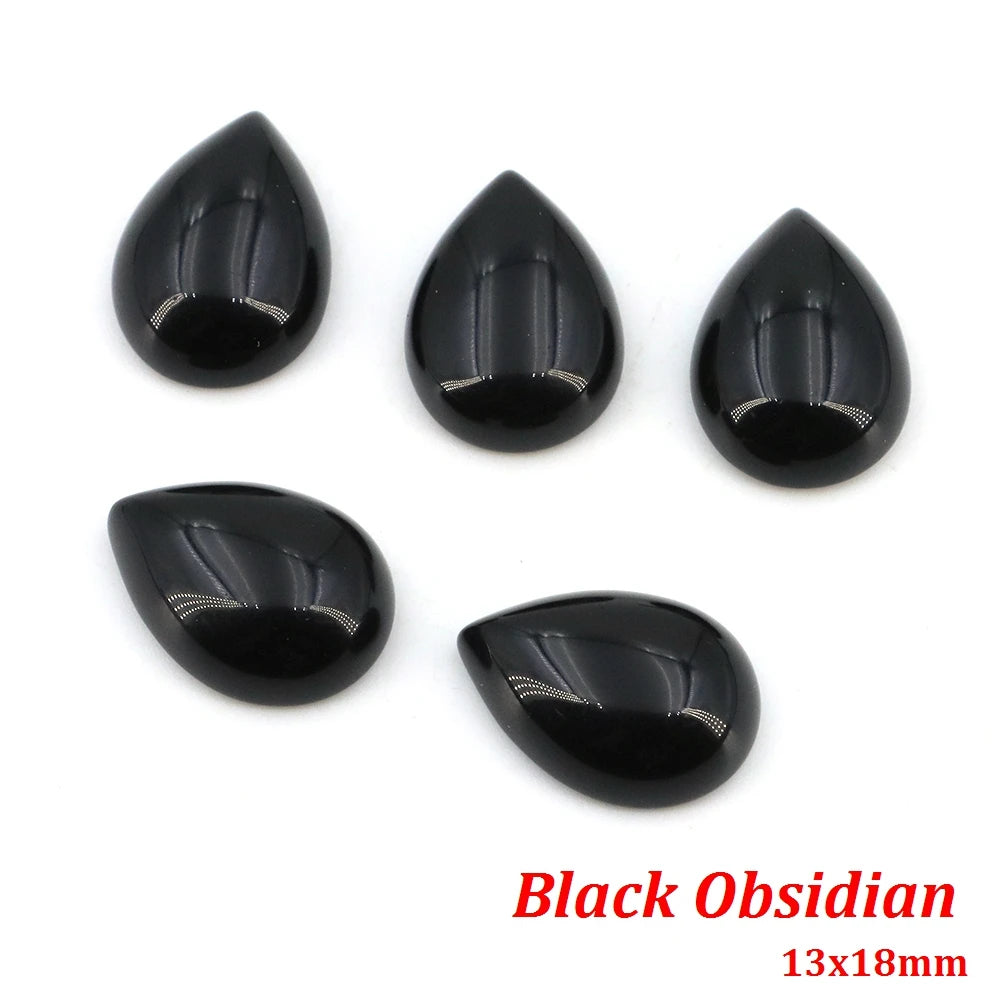 13x18mm Water Drop Flat Back Beads – Natural Stone Crystal Cabochons for DIY Jewelry - Image 22