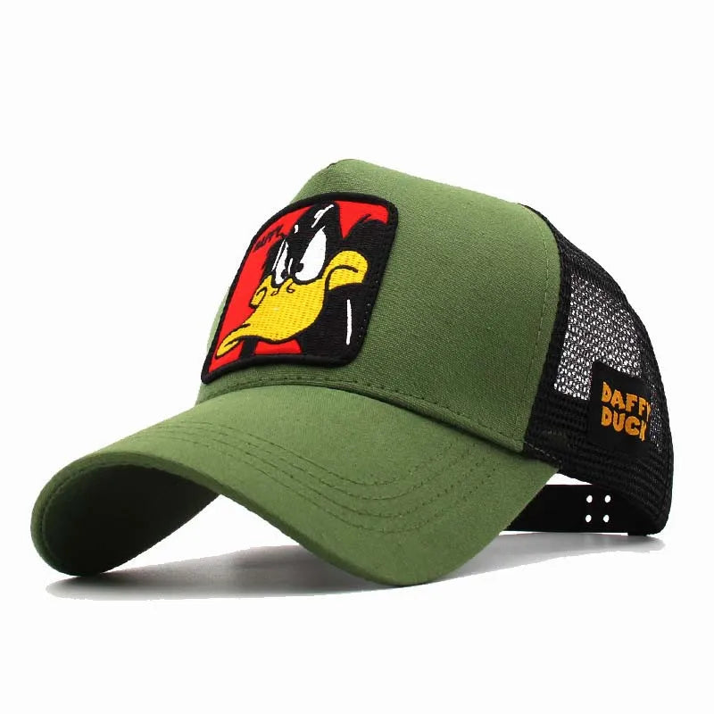 Anime Cartoon Baseball Cap – Duck Embroidered Mesh Snapback Hat for Men & Women - Image 7