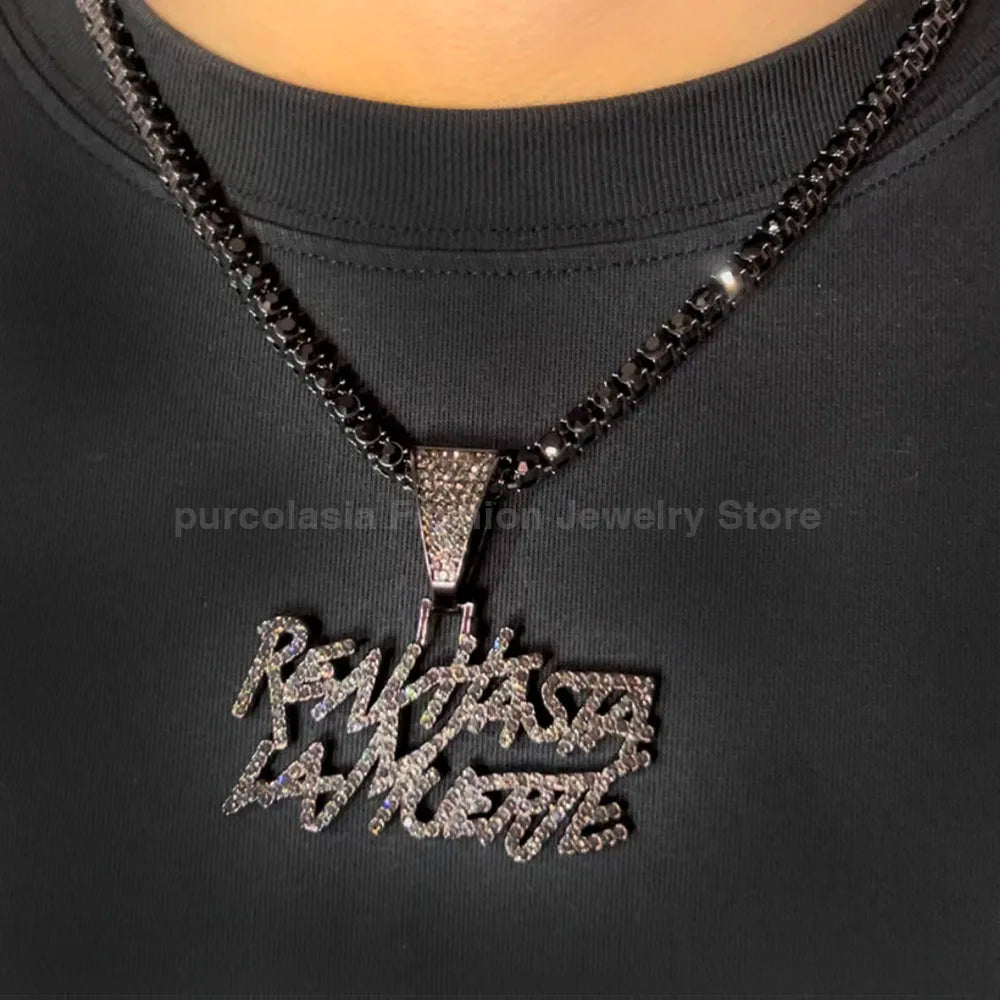 Hip Hop Street Style Real Hasta La Muerte Bling Pendant Necklace - Image 6