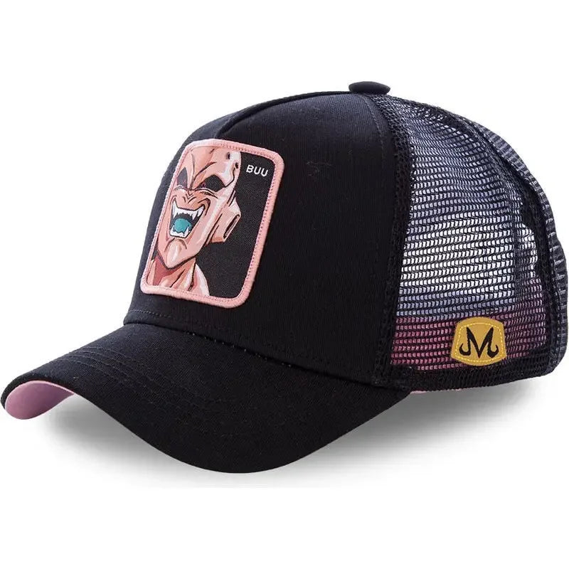 Dragon Ball Goku & Buu Embroidered Cap – Adjustable Trucker Mesh Hat for Men - Image 14